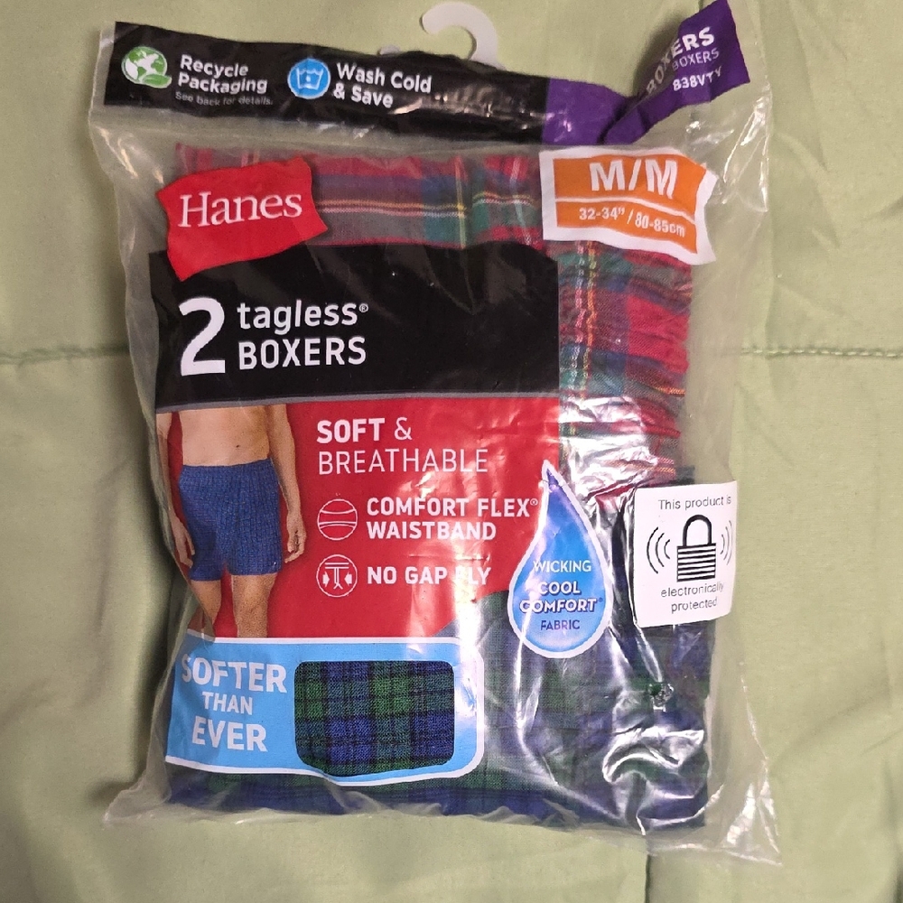 Hanes Tagless® Tartan Plaid Boxers- 2pk